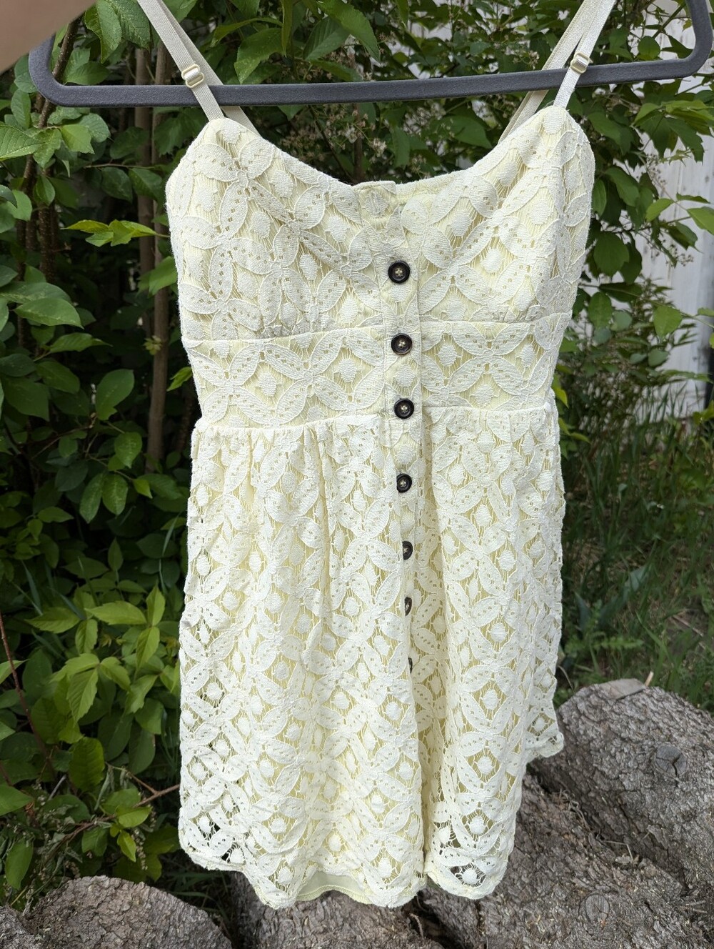 Yellow Lace Mini Dress Summer Romantic Coquettecore Festival Western Rodeo - Picture 15 of 15